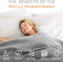 Load image into Gallery viewer, BlanQuil Quilted Weighted Blanket W/Removable Cover.