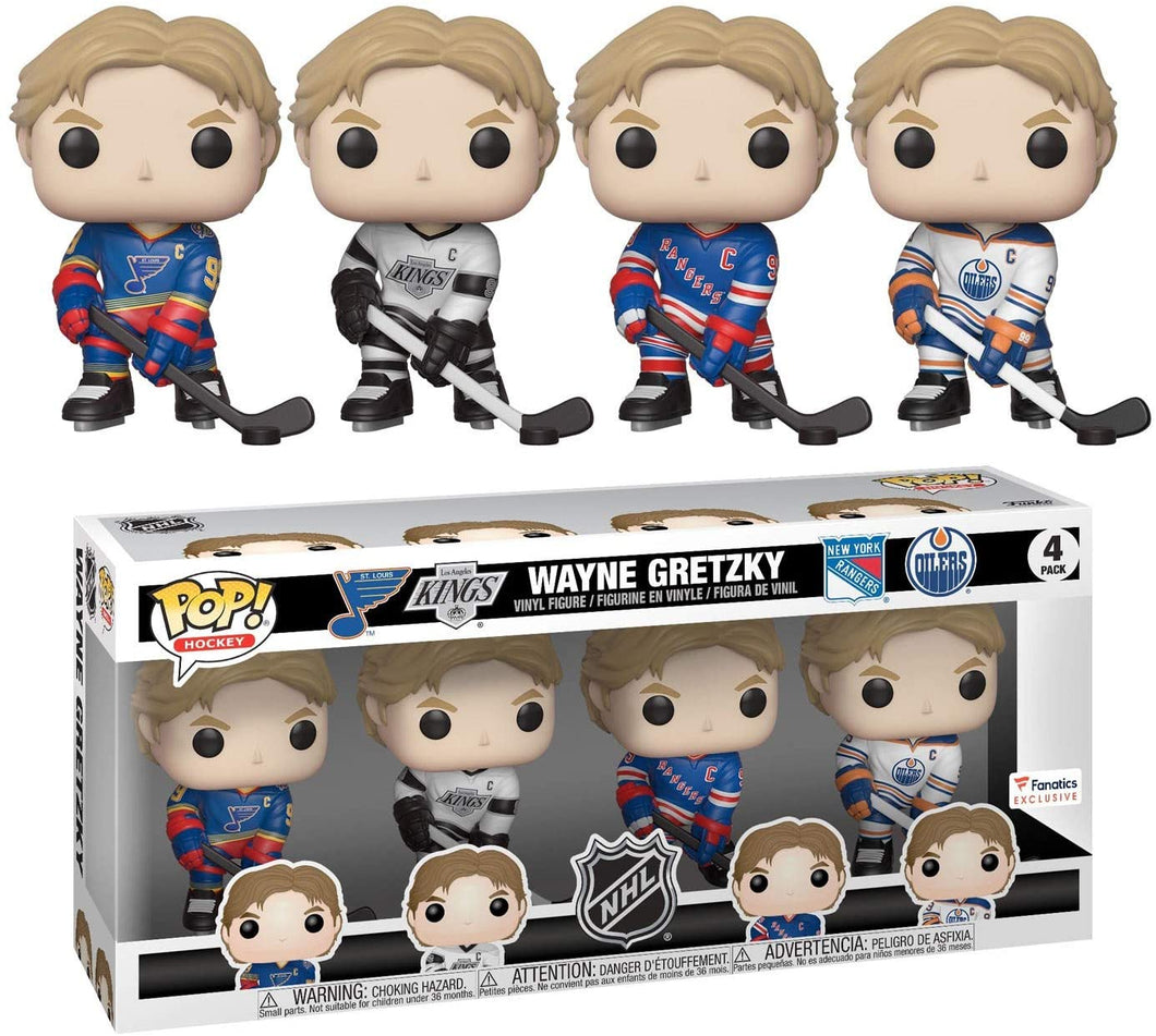 889698357913 Pop! Hockey NHL Vinyl Figure 4-Pack Wayne Gretzky All Teams (Fanatics Exclusive)