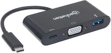 Load image into Gallery viewer, Manhattan VGA to HDMI Converter Black USB Type-C VGA Docking Converter