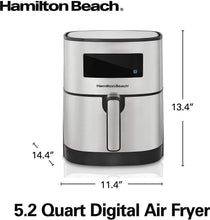 Load image into Gallery viewer, Hamilton Beach 5.3 Quart Digital Air Fryer Oven with 8 Presets, Easy to Clean Nonstick Basket, Black (35075)