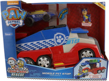 Load image into Gallery viewer, Spinmaster Paw Patrol Ready Race Rescue Team Vehicle Mobile Pit Stop Vehicle Playset