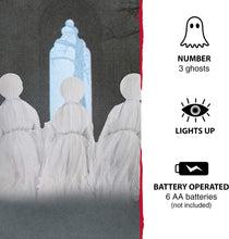 Load image into Gallery viewer, Haunted Hill Farm Lawn Ghosts, Outdoor, Light-Up White, Hanging Option, HHGHST-1STL Halloween Decoration, Multi
