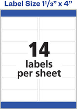 Load image into Gallery viewer, Avery Address Labels with Sure Feed for Laser &amp; Inkjet Printers, 1-1/3&quot; x 4&quot;, 140 Labels, Permanent Adhesive (18262)