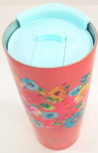 Load image into Gallery viewer, The Pioneer Woman Breezy Bouquet Stainless Steel Double Wall Vacuum Insulated Tumbler with Sliding Lid, 20 oz, Coral with floral Designs