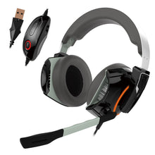 Load image into Gallery viewer, GAMDIAS Gaming Headset with 7.1 Virtual Surround Sound, Inline Remote, RGB Lighting (Hephaestus P1)