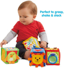 Load image into Gallery viewer, Earlyears Soft Baby Blocks with Pictures Textures, Patterns, and Sounds, Multi (E00300)