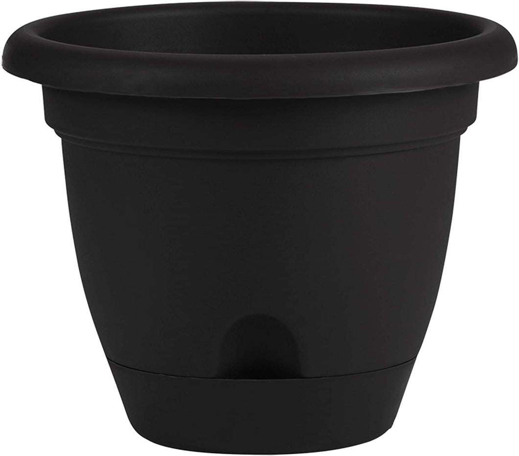 Bloem Lucca Planter, 14-Inch, Black