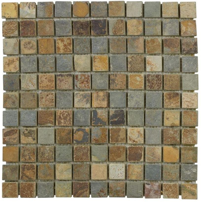 Jeffrey Court Slate 12 in. x 12 in. x 8 mm Mosaic Floor/Wall Tile