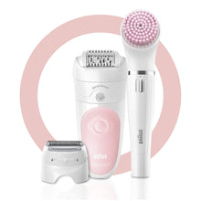 Load image into Gallery viewer, Braun Epilator Silk-épil 5 5-895, Hair Removal for Women, Shaver and Trimmer, Rechargeable, Cordless, Wet &amp; Dry, Cleansing Brush, Beauty Kit &amp; 5 extras