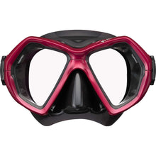 Load image into Gallery viewer, Reef Tourer Premium Adult X-Plore 2 Window Best Mask &amp; Snorkeling Combo, Black/Metallic Dark Red