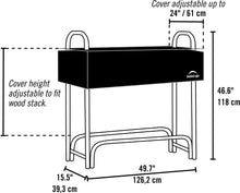 Load image into Gallery viewer, ShelterLogic 4' Adjustable Heavy Duty Outdoor Firewood Rack with Steel Frame Construction and Water-Resistant Cover