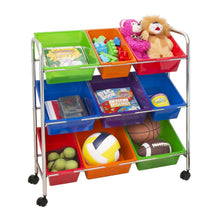 Load image into Gallery viewer, Seville Classics Mobile Toy Storage Organizer, 9-Bins in Fun Colors