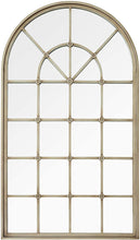 Load image into Gallery viewer, 50&quot; Arched Windowpane Mirror - Antique Pewter