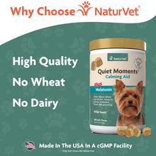 Load image into Gallery viewer, NaturVet Quiet Moments Calming Aid Dog Supplement, Helps Promote Relaxation, Reduce Stress, Storm Anxiety, Motion Sickness for Dogs