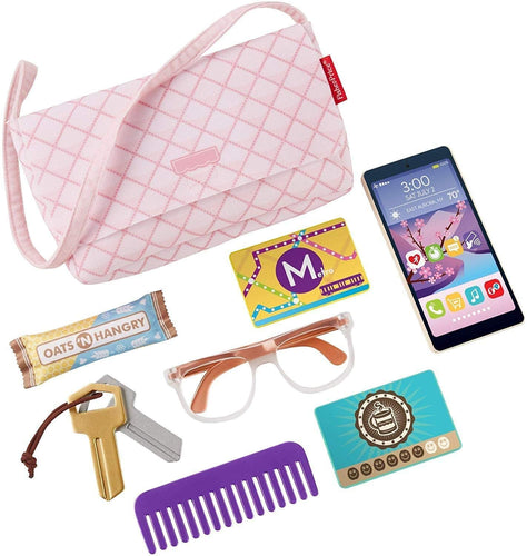 Fisher-Price Strut 'n Style Bag, 8 piece, pretend purse and accessories set for preschool kids ages 3 years & up