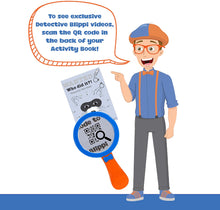 Load image into Gallery viewer, Blippi Detective Roleplay Set - Carry Case, Camera, Personalized Yellow Badge, Magnifying Glass, Activity Sheets for Ultimate Toddler and Young Child Mystery Adventure - Exclusive Content Included
