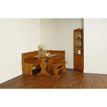 Load image into Gallery viewer, Essential Home Emily Breakfast Nook Kitchen Nook Solid Wood Corner Dining Breakfast Set Table Bench Chair Booth