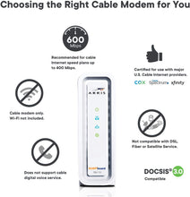 Load image into Gallery viewer, ARRIS Surfboard (32x8) DOCSIS 3.0 Cable Modem, Certified for Comcast Xfinity, Spectrum, Cox, Cablevision &amp; More