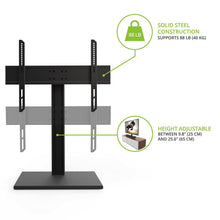 Load image into Gallery viewer, Kanto TTS100 Tabletop TV Stand for 37 inch to 60 inch Flat Panel TVs - Black
