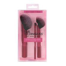 Load image into Gallery viewer, Real Techniques Rebel Edge Makeup Brushes, Cropped Brush Heads for Powder, Eyeshadow, Highlighter, and Blush, Set of 3
