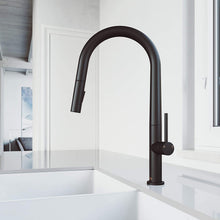 Load image into Gallery viewer, VIGO VG02029 Greenwich 18 Inch Single Handle Brass Kitchen Faucet with Pull Down Sprayer, Commercial Centerset Single Hole Kitchen Sink Faucet, Plated Seven Layer Finish
