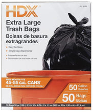 Load image into Gallery viewer, HDX 960362 50 gal Trash Bags, XL, Black (Pack of 50)