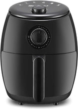 Load image into Gallery viewer, Elite Gourmet EAF-0201 Personal Compact Space Saving Electric Hot Air Fryer Oil-Less Healthy Cooker, Timer &amp; Temperature Controls, PFOA/PTFE Free, 1000-Watts with Recipes, 2.1 Quart, Black