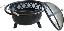 Load image into Gallery viewer, Peaktop CU296 Round Steel Wood Burning Fire Pits, 30.0", Black