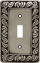 Load image into Gallery viewer, Franklin Brass 64048 Paisley Single Toggle Switch Wall Plate/Switch Plate/Cover, Brushed Satin Pewter.