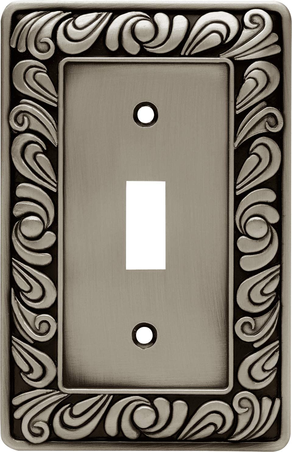 Franklin Brass 64048 Paisley Single Toggle Switch Wall Plate/Switch Plate/Cover, Brushed Satin Pewter.