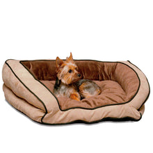 Load image into Gallery viewer, K&amp;H Pet Products Bolster Couch Pet Bed  Small Mocha/Tan 21" x 30"