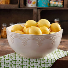 Load image into Gallery viewer, The Pioneer Woman Farmhouse Lace 10" Linen Serving Bowl