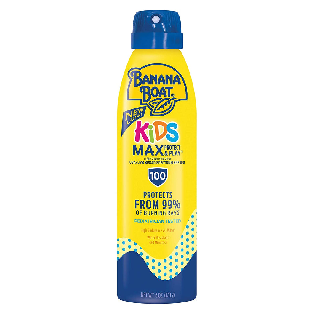 Banana Boat UltraMist Kids MAX Protect & Play Clear Spray Sunscreen SPF 100: 6 OZ
