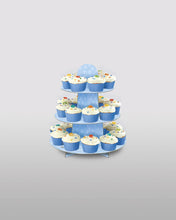 Load image into Gallery viewer, Light Blue Cardboard Cupcake Stand