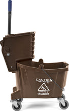 Load image into Gallery viewer, Carlisle 3690869 Commercial Mop Bucket with Side Press Wringer, 26 Quart Capacity, Brown