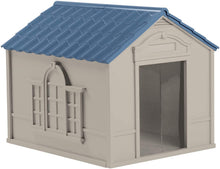 Load image into Gallery viewer, Suncast Outdoor Dog House with Door - Water Resistant and Attractive for Small to Large Sized Dogs - Easy to Assemble - Perfect for Backyards