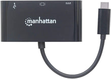 Load image into Gallery viewer, Manhattan VGA to HDMI Converter Black USB Type-C VGA Docking Converter