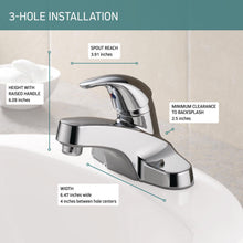 Load image into Gallery viewer, Peerless Single-Handle Centerset Bathroom Faucet, Chrome P131LF