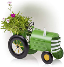 Load image into Gallery viewer, Alpine Corporation Tractor Yard Decor Alpine Small Metal Outdoor Flower Planter with Stand-Tra