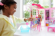 Load image into Gallery viewer, Barbie Doll and Dollhouse, Portable 1-Story Playset with Pool and Accessories, for 3 to 7 Year Olds