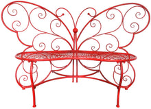 Load image into Gallery viewer, Alpine Corporation BAZ400RD Alpine Butterfly Metal Two People Outdoor Bench, Red