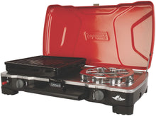 Load image into Gallery viewer, Coleman Hyperflame Fyresergeant 2 Burner 3-IN-1 Propane Stove , Red