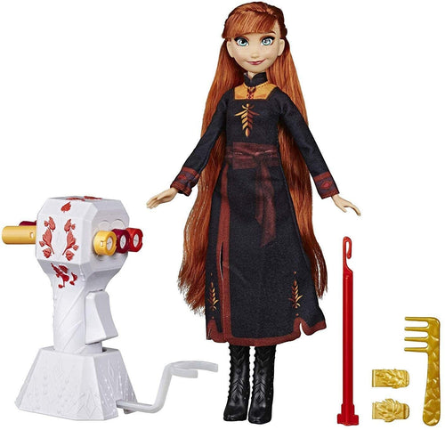 Disney Frozen Sister Styles Anna Fashion Doll with Extra-Long Red Hair, Braiding Tool & Hair Clips - Toy for Kids Ages 5 & Up