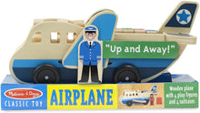 Load image into Gallery viewer, Melissa &amp; Doug Wooden Airplane Play Set With 4 Play Figures and 4 Suitcases (9394)