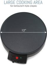 Load image into Gallery viewer, Elite Gourmet Electric Crepe Maker Pancake, Hot Cakes and Non-stick Griddle with Spreader, Spatula and Recipes, 12&quot;, Black