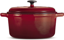 Load image into Gallery viewer, Tramontina 80131/621DS Style Enameled Cast Iron Covered Round Dutch Oven, 6.5-Quart, Red