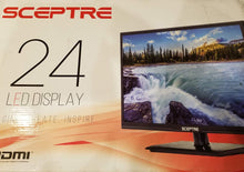 Load image into Gallery viewer, Sceptre E246BV-FC 24" LED HDTV Display 1920x1080 Full HD HDMI VGA USB, True Black (2017)