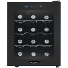 Load image into Gallery viewer, Magic Chef MCWC12B Black 12-Bottle Single-Zone Wine Cooler Rack