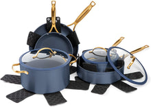 Load image into Gallery viewer, Thyme &amp; Table 12-Piece Nonstick Ceramic Cookware Set, Blue/Ideal for cooking exquisite dishes/Mom needs it/Ideal product for Chef/This product should not be missing in your home.