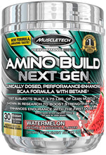 Load image into Gallery viewer, BCAA Amino Acids + Electrolyte Powder | MuscleTech Amino Build | 7g of BCAAs + Electrolytes | Support Muscle Recovery, Build Lean Muscle &amp; Boost Endurance | Watermelon (30 Servings)